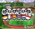 Αρκετές Panfu T-shirts panda ορισμένων εθνικών ομάδων